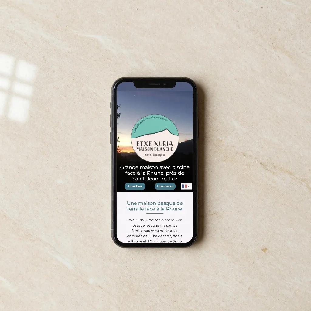Villa à louer, le site sur mobile