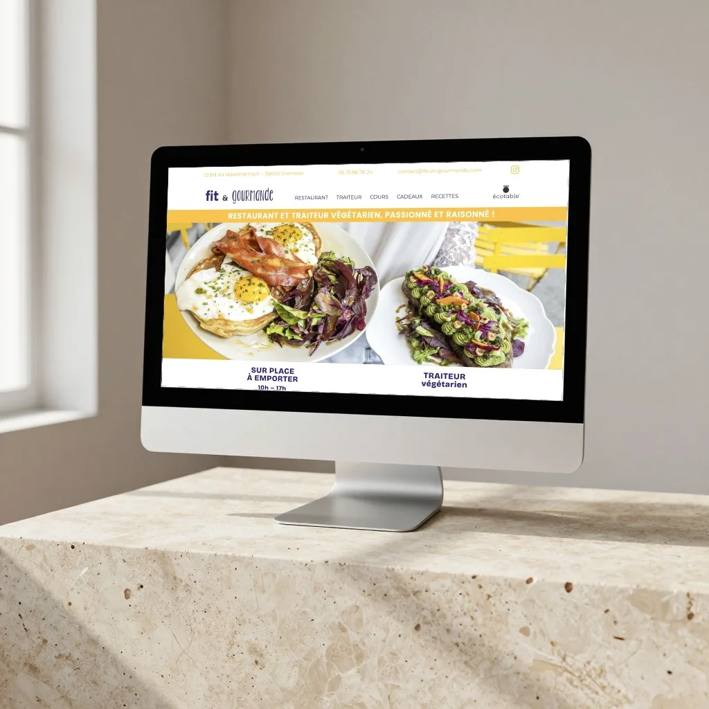 Restaurant & traiteur végétarien, le site sur bureau