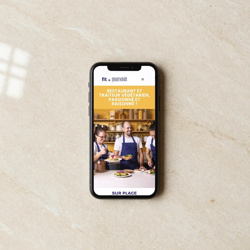 Restaurant & traiteur végétarien, le site sur mobile