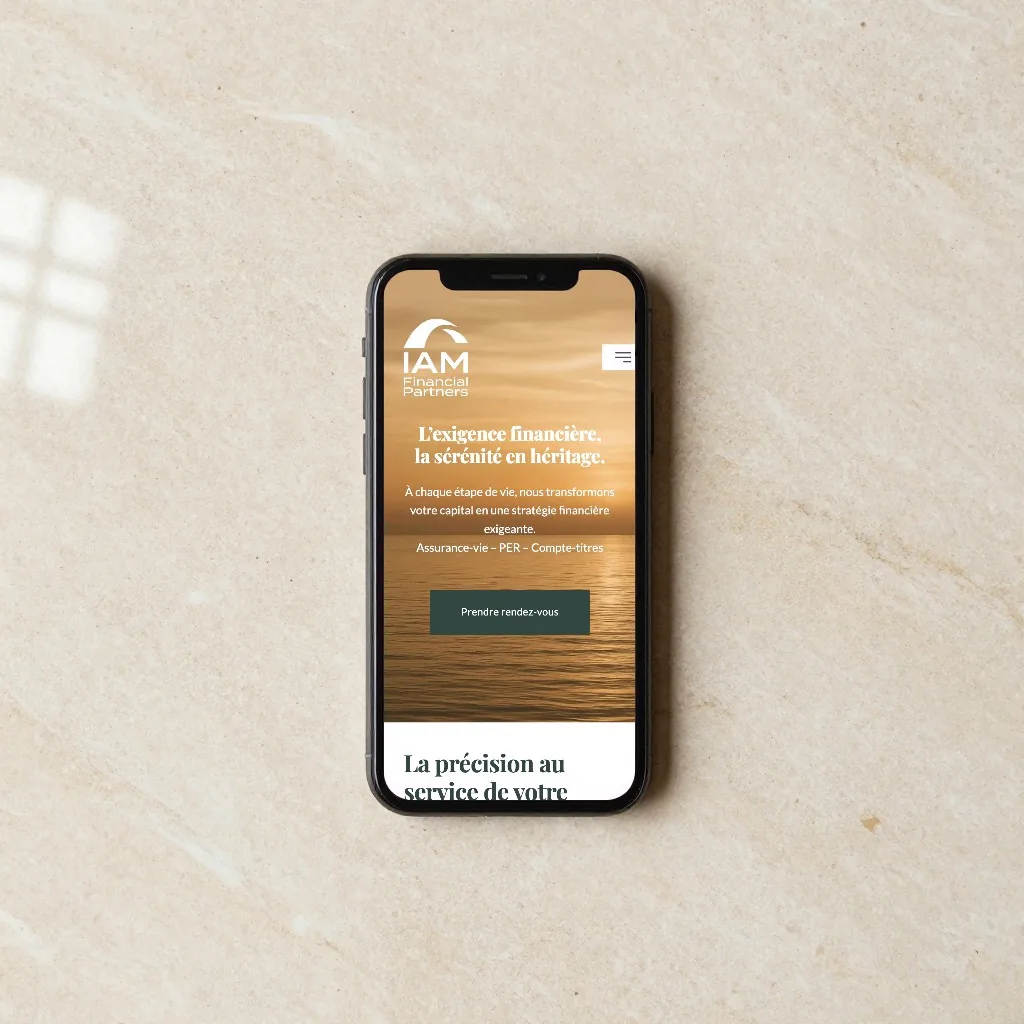 Investissement financier, le site sur mobile